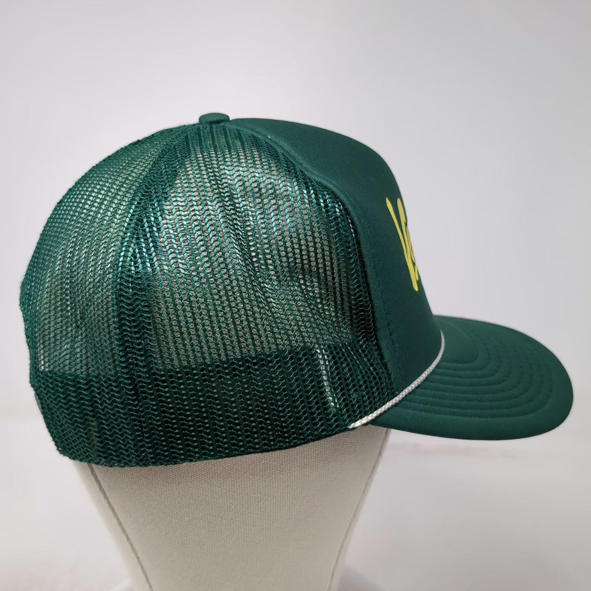 Maydale Trucker Hat Green One Size Foam Front Rope Snapback Vermont Script Cap