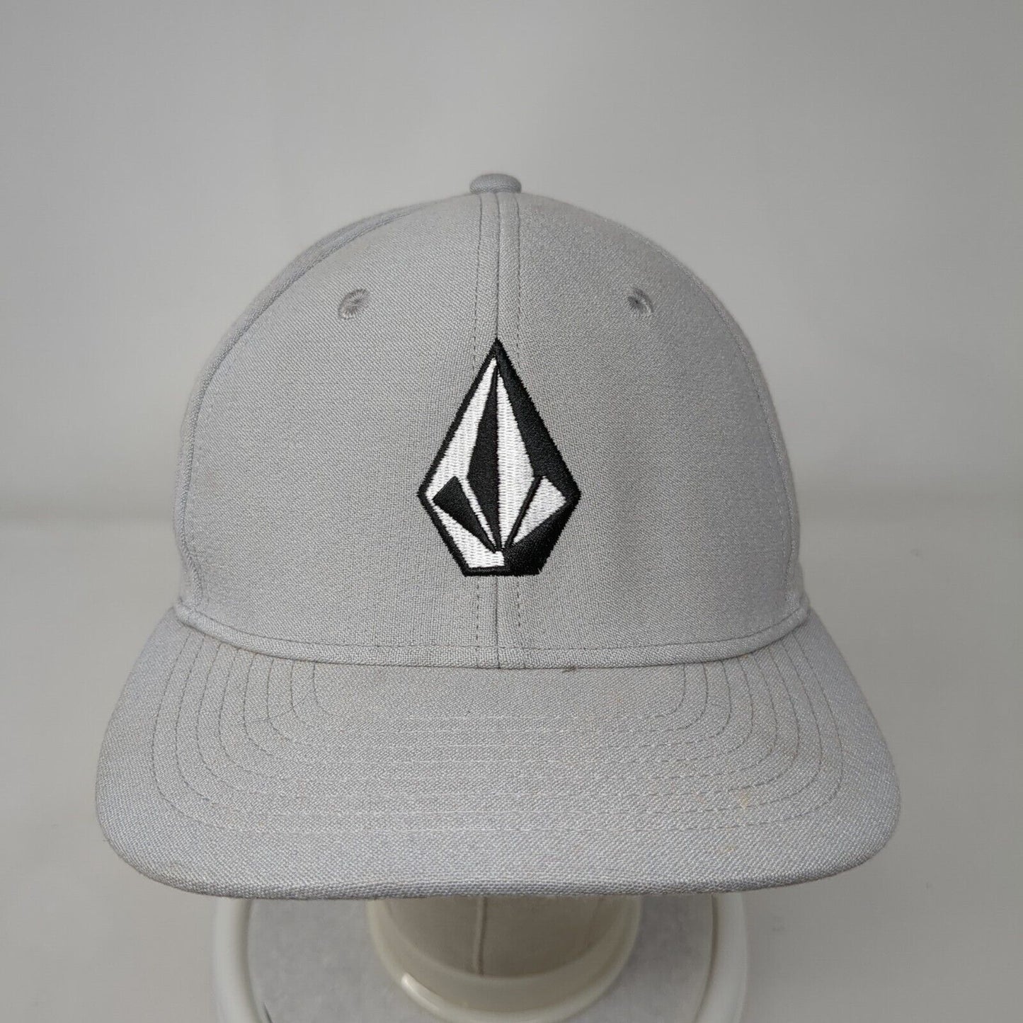 Volcom Stone Fitted Hat Gray L/XL Embroidered Solid 6 Panel Vent Holes