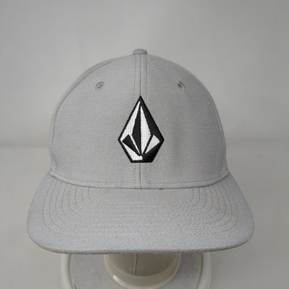 Volcom Stone Fitted Hat Gray L/XL Embroidered Solid 6 Panel Vent Holes
