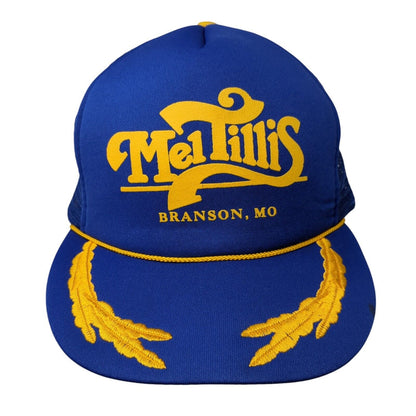 Mel Tillis Branson MO Snapback Rope Trucker Hat Blue One Size Mesh Back