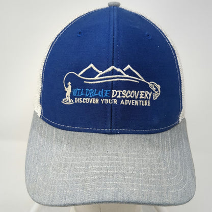 Richardson Trucker Hat Blue One Size Fishing Mountains Mesh Snapback Outdoor