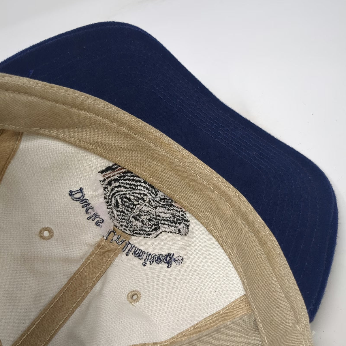 Ducks Unlimited Baseball Cap Beige Blue One Size Hunting Dog Lab Embroidery Hat