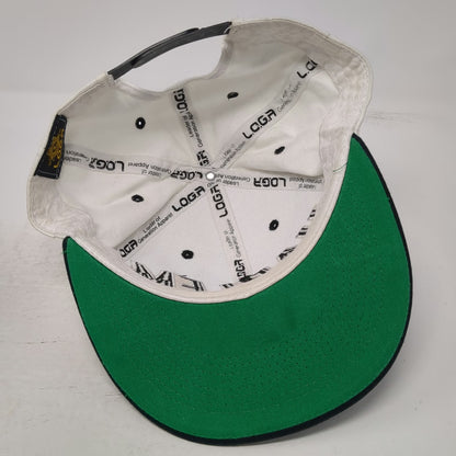 L.O.G.A. Harlem Snapback White One Size Hat Raised Embroidery Green Undervisor