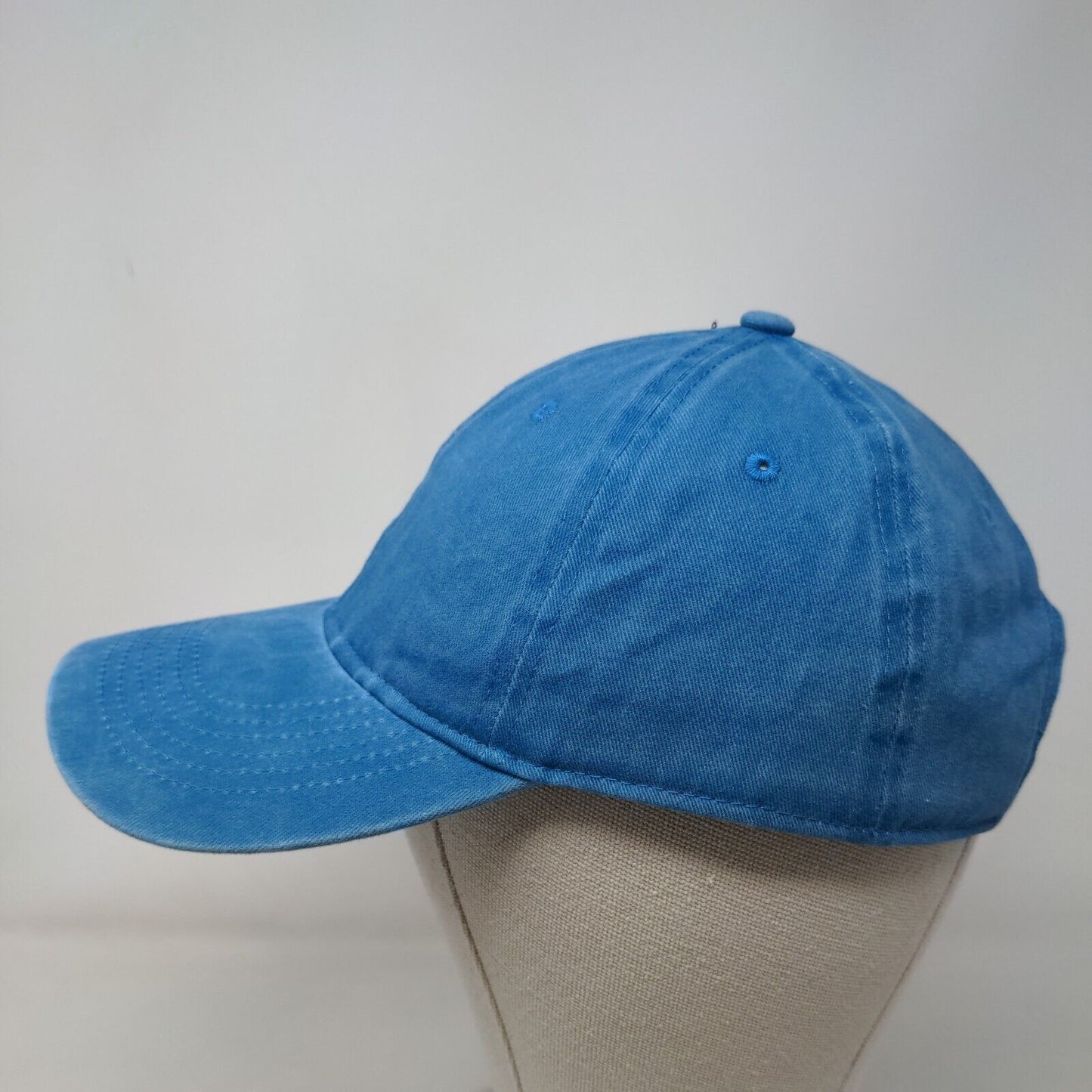 Unbranded Slideback Hat Blue One Size Adjustable 6 Panel Vent Holes Blank