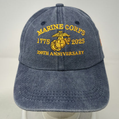 Marine Corps Baseball Cap Blue One Size 250th Anniversary 1775-2025 EGA Logo Hat