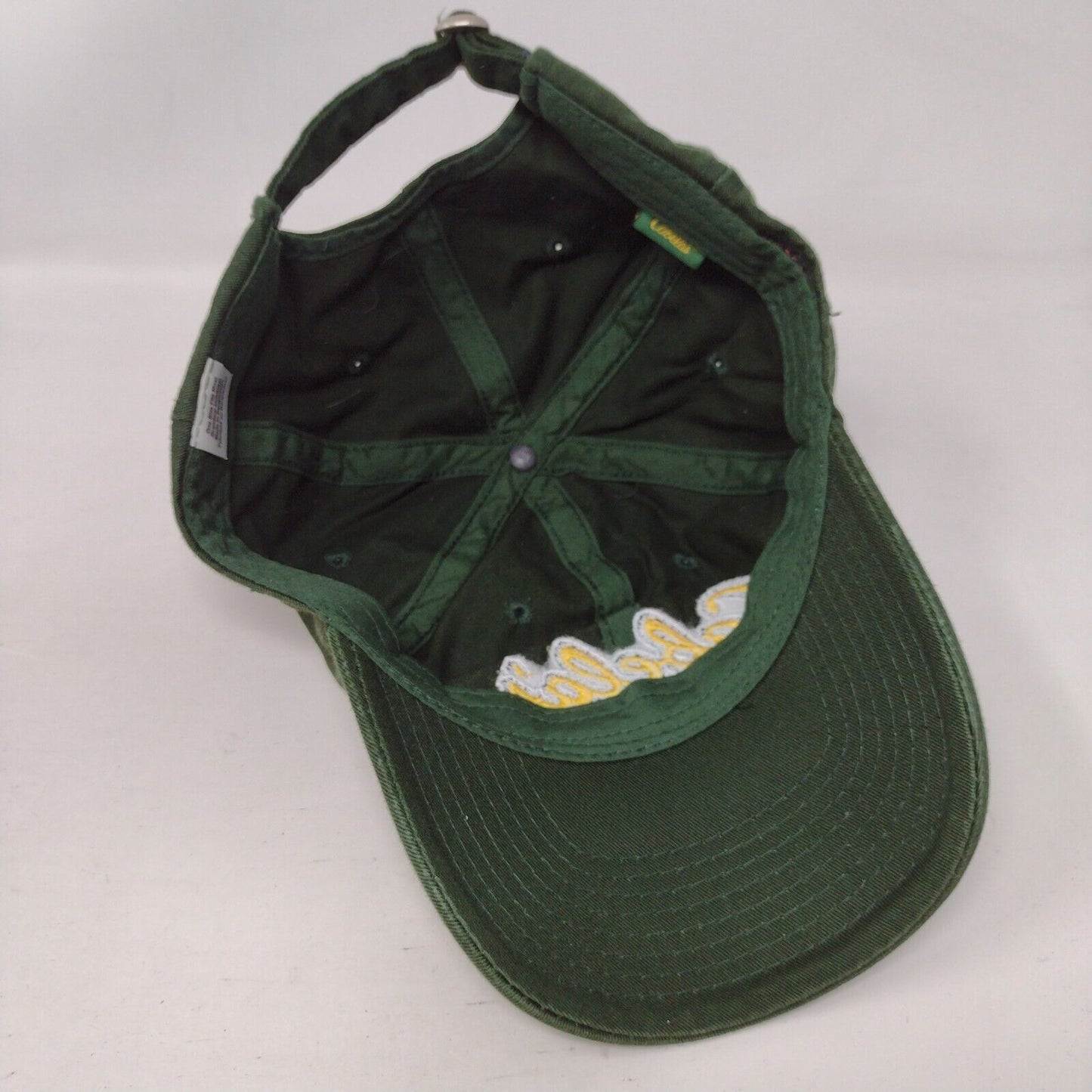 Cabela's Slideback Hat Green OSFM Adjustable Embroidered Vented Holes 6 Panel