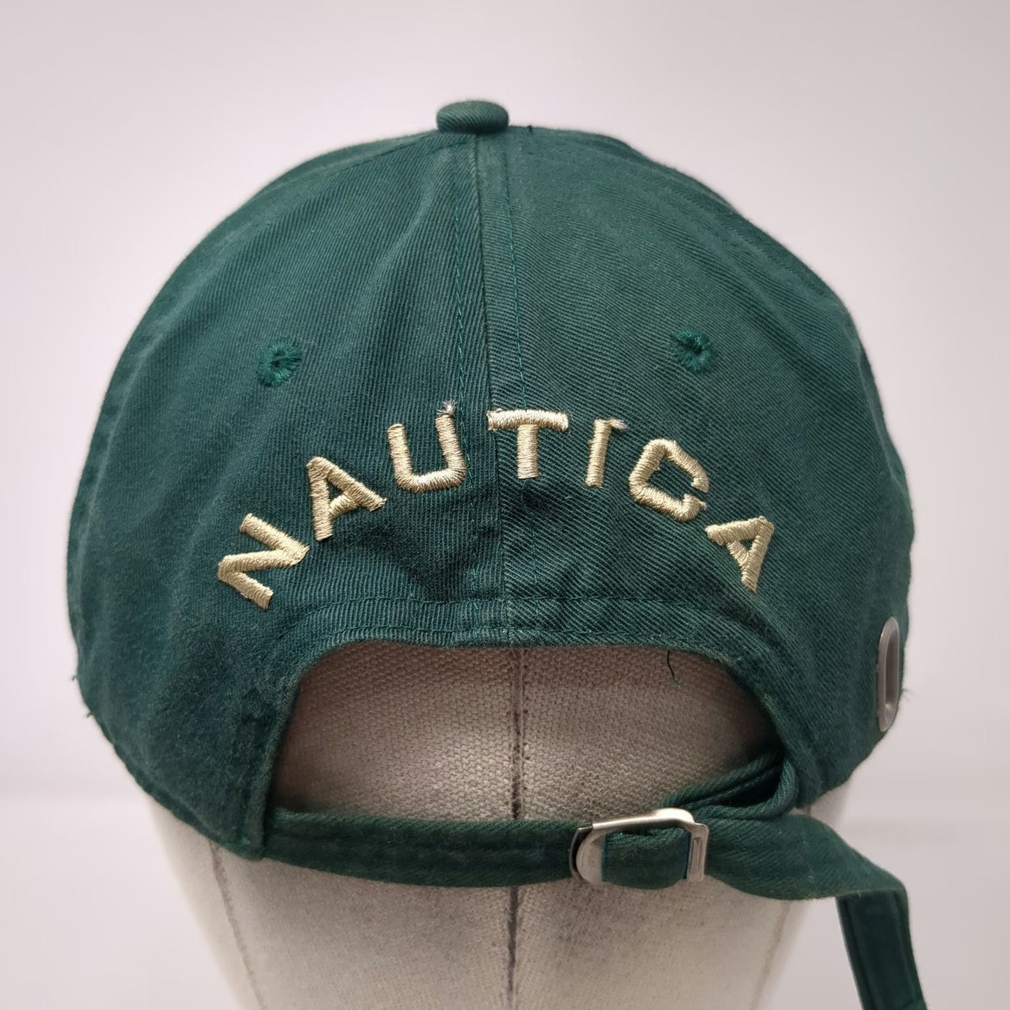 Nautica Baseball Cap Green OS Sailboat Logo Embroidery Hat Slideback Cotton
