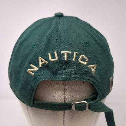 Nautica Baseball Cap Green OS Sailboat Logo Embroidery Hat Slideback Cotton