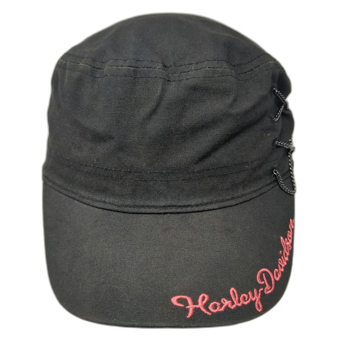 Harley-Davidson Army Cap Black One Size Side Chain Pink Embroidery Slideback Hat