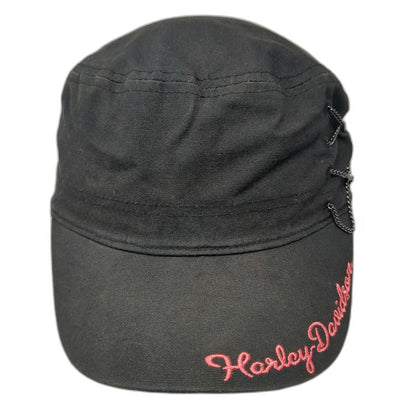 Harley-Davidson Army Cap Black One Size Side Chain Pink Embroidery Slideback Hat