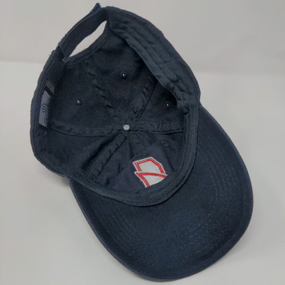 STH19 Strapback Hat Blue One Size Adjustable Embroidered Melonwear Cotton