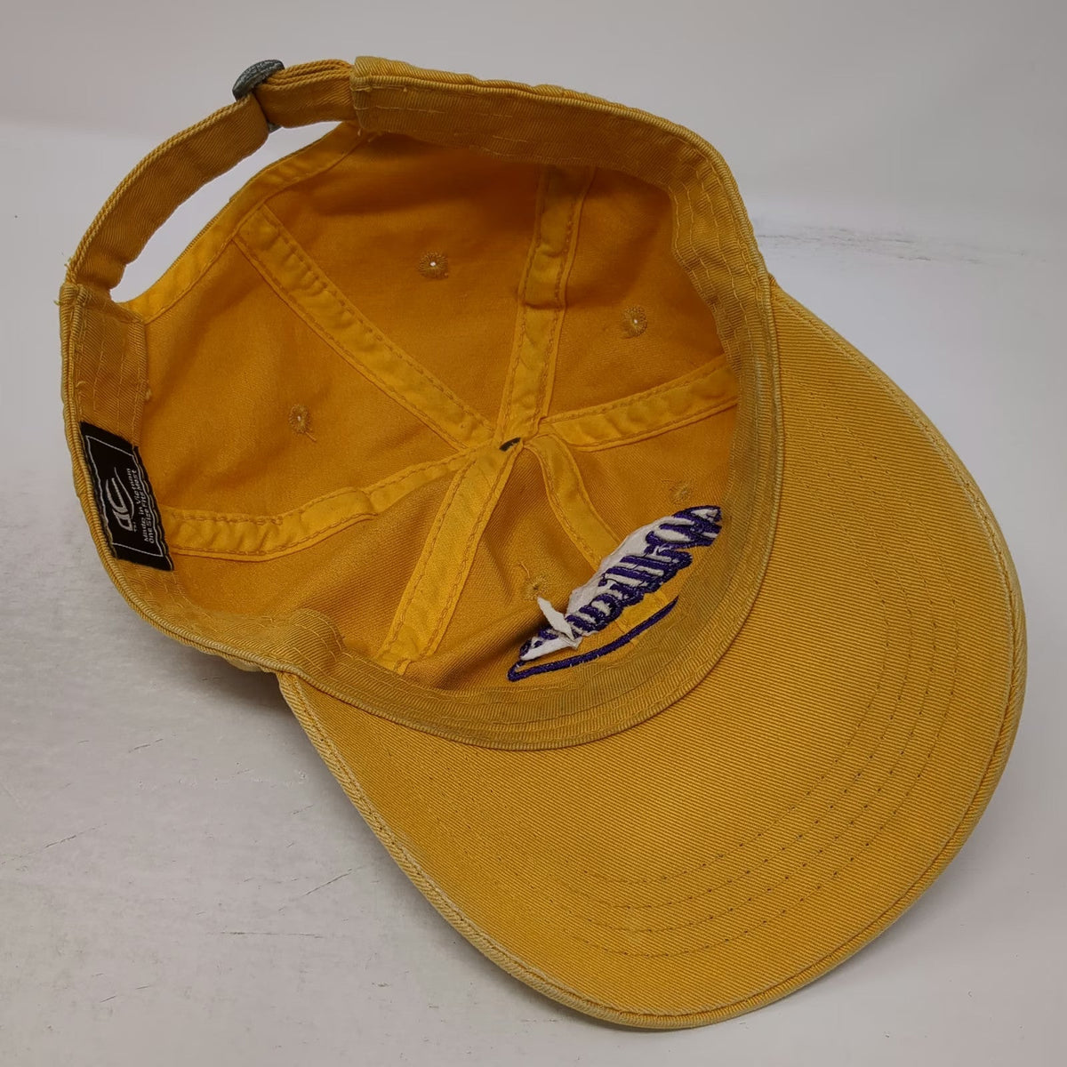 Outdoor Cap Williams Baseball Cap Yellow OSFM Script Embroidered Slideback Hat
