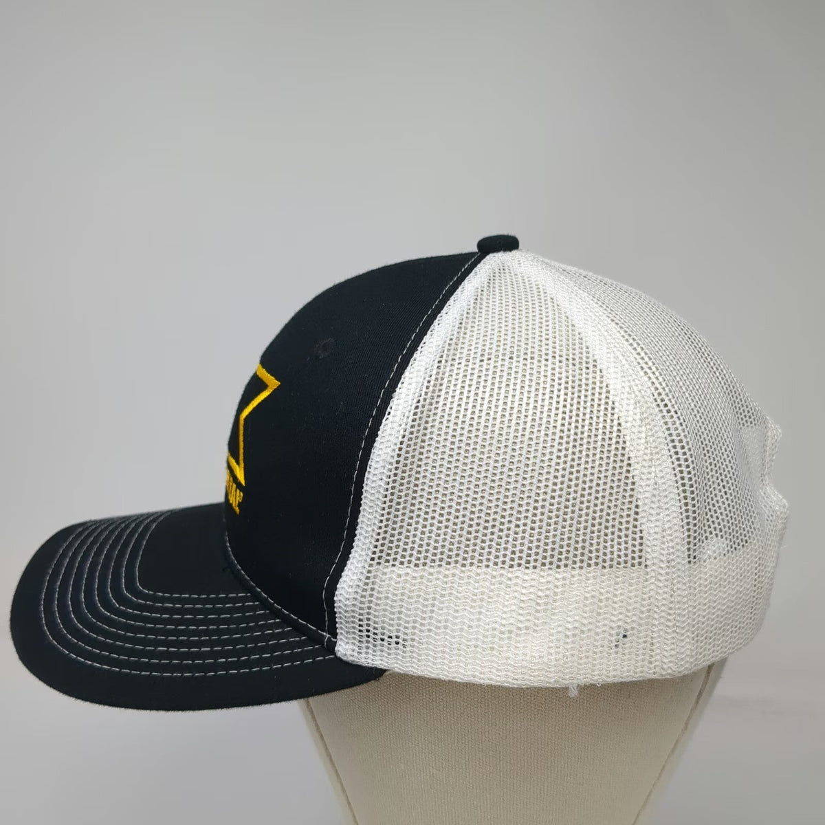 Port Authority Trucker Hat Black One Size Kennametal Logo Mesh Snapback Stitch