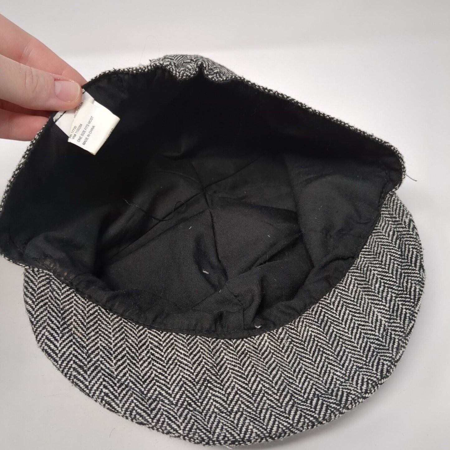 Unbranded Fitted Newsboy Cap Hat Multi One Size Herringbone Buttons