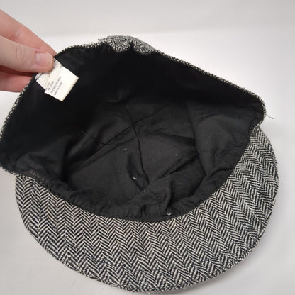 Unbranded Fitted Newsboy Cap Hat Multi One Size Herringbone Buttons