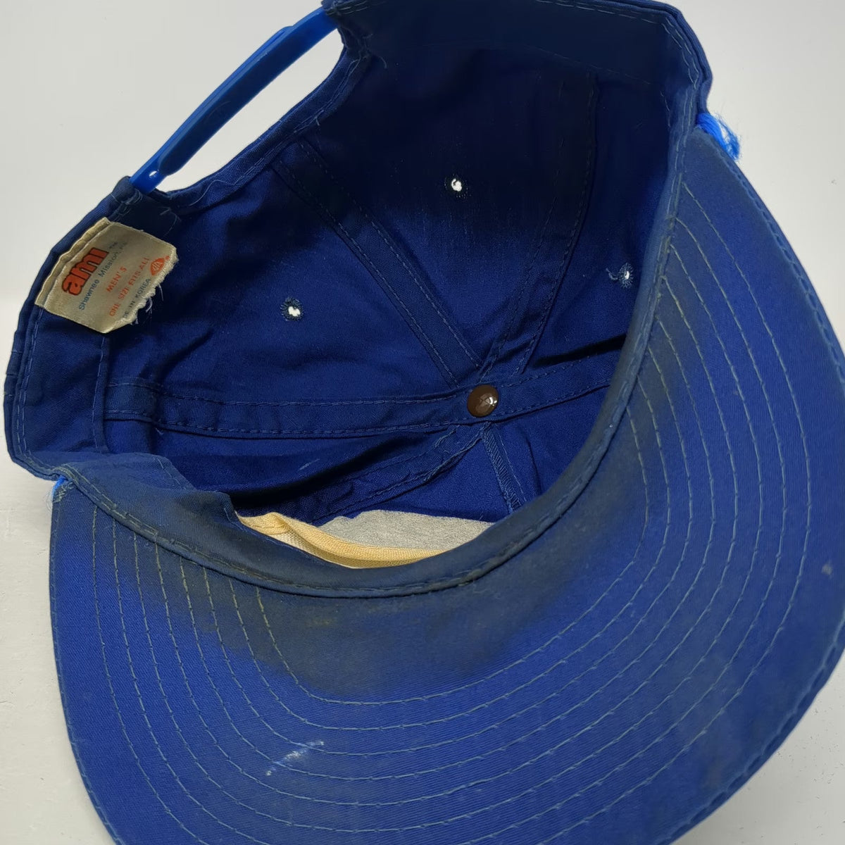 AMI 5 Panel Blue One Size Hat Blue Angels Shield Logo Rope Snapback Flat Brim