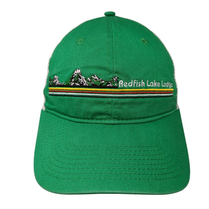 Redfish Lake Lodge Snapback Trucker Hat Green OSFA Mesh Back Gear For Sports