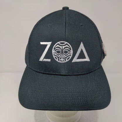 ZOA Snapback Mesh Back Trucker Hat Black Adult Pin Outdoor Cap