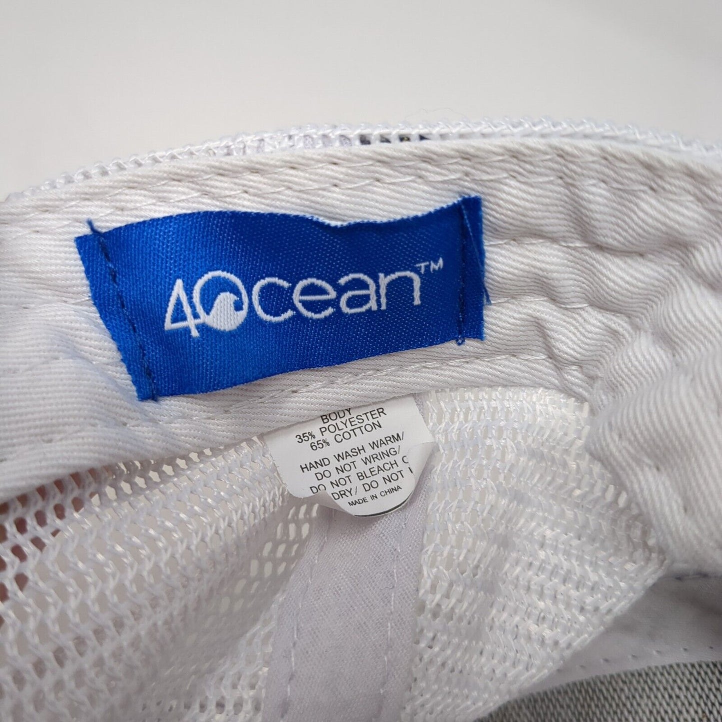 4Ocean Snapback Trucker Hat Blue One Size Adjustable Embroidered Mesh Back