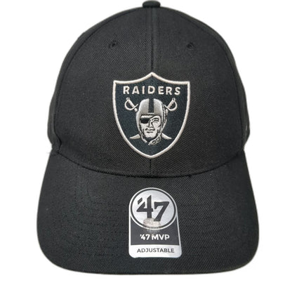 '47 NFL Las Vegas Raiders Shield Logo Black Baseball Cap OS Strapback Hat