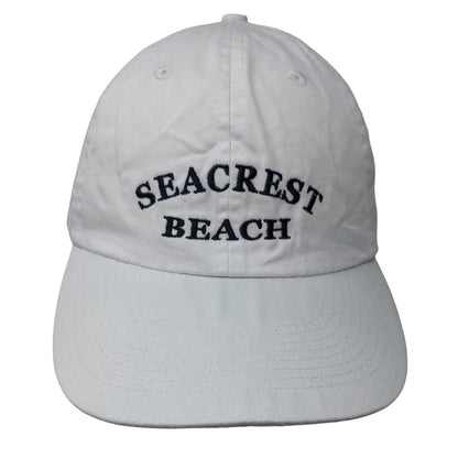 Adams Men's Strapback Hat White Embroidered Seacrest Beach Logo Cotton