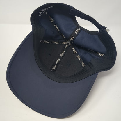 Titleist Strapback Hat Blue One Size Adjustable Spell Out Vent Holes
