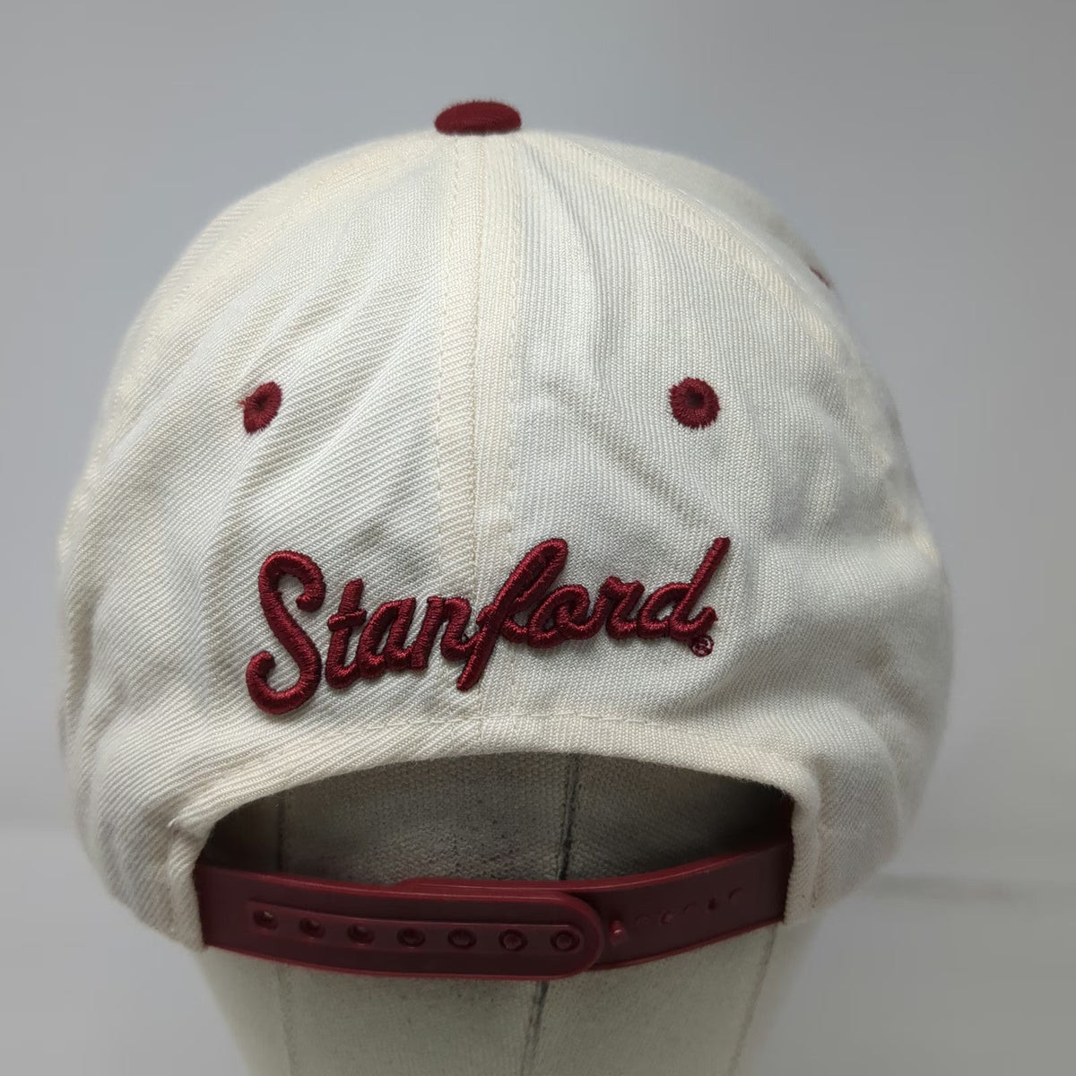 Stanford Cardinal NCAA Zephyr Snapback Hat White Red One Size Wool Blend Script