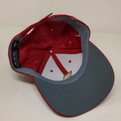 Ahead Men's Strapback Hat Red Adjustable Embroidered Umbrella Logo Polyester