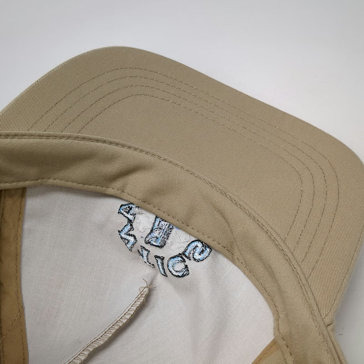 Yupoong 5 Panel Beige One Size Antics Keeping & Pushing Snapback Hat Curved Brim