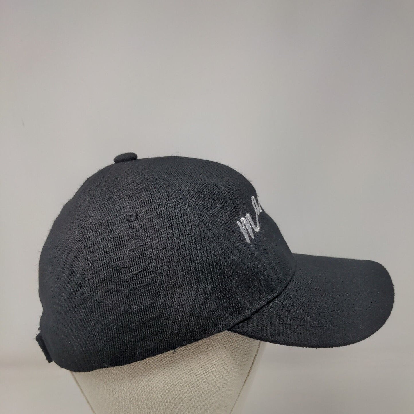 Mama Slideback Hat Black One Size Adjustable Embroidered Heart 6 Panel