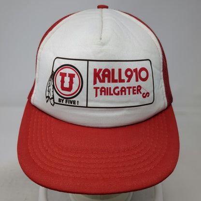 Red Trucker Hat One Size University of Utah Utes KALL 910 Radio Mesh Snapback