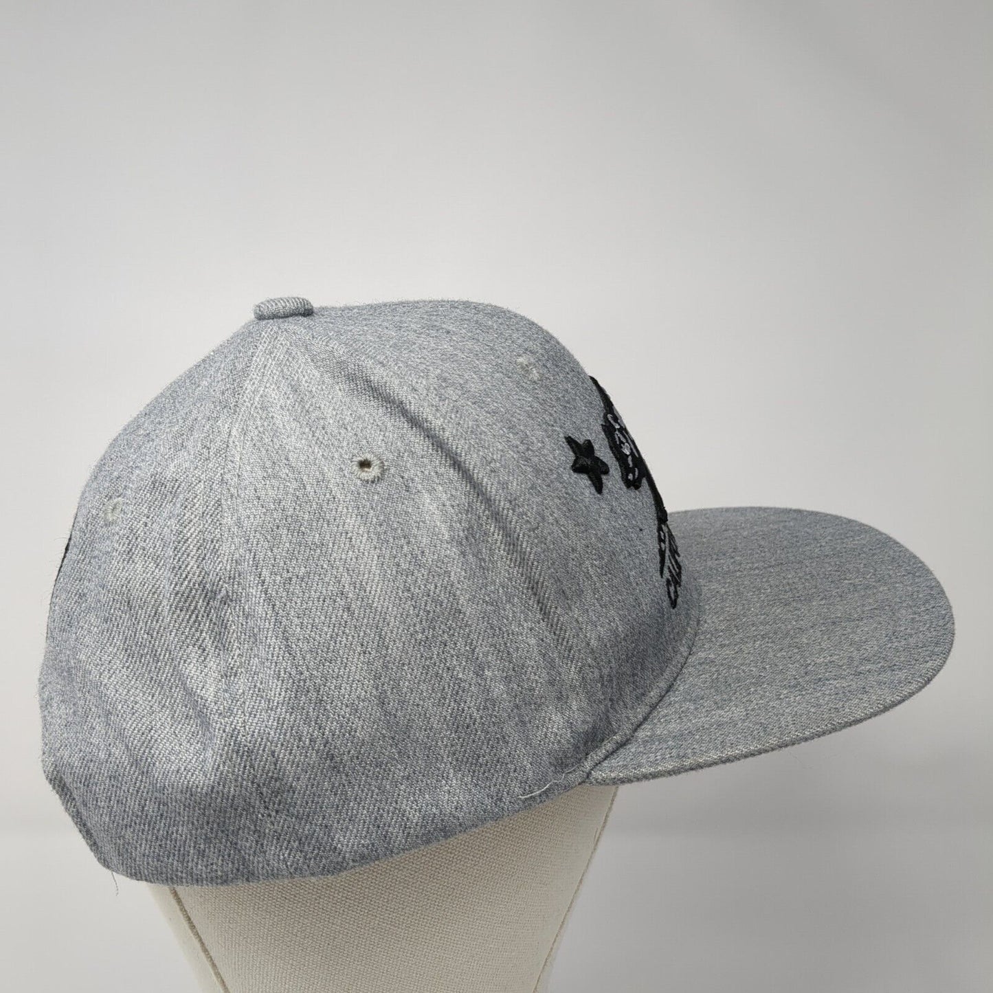California Republic Snapback Hat Gray One Size Adjustable Embroidered Pit Bull