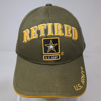 JM Warriors U.S. Army Retired Baseball Cap Green OSFM Side Seal Strapback Hat