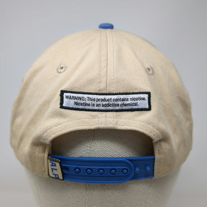 A Better Time 5 Panel Beige Blue One Size Snapback Hat Nicotine Warning Patch