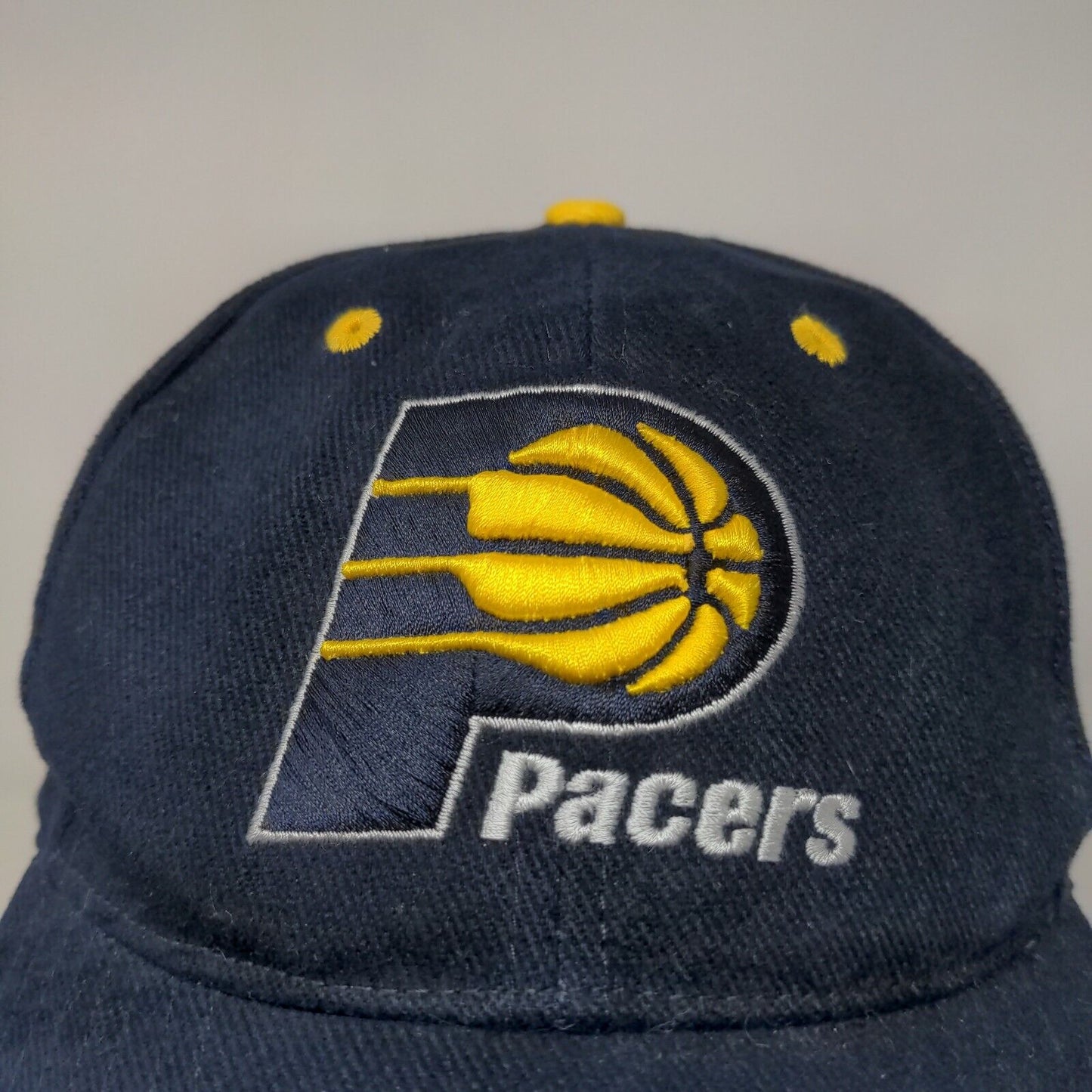 Twins Enterprise Men's Strapback Hat Blue Yellow Size OSFA Indiana Pacers Logo