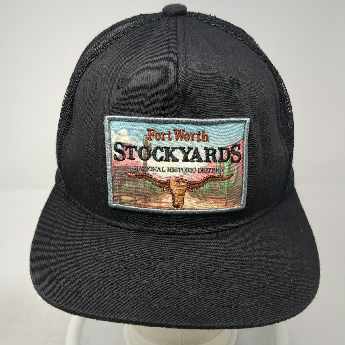 Hat Republic Trucker Hat Black One Size Fort Worth Stockyards Longhorn Snapback