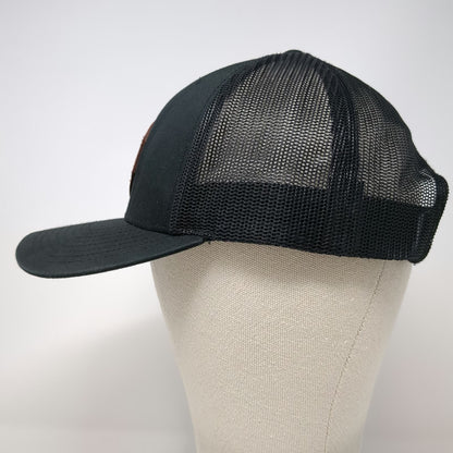 Richardson Trucker Hat Black One Size Kendall Mountain Leather Patch Mesh Back