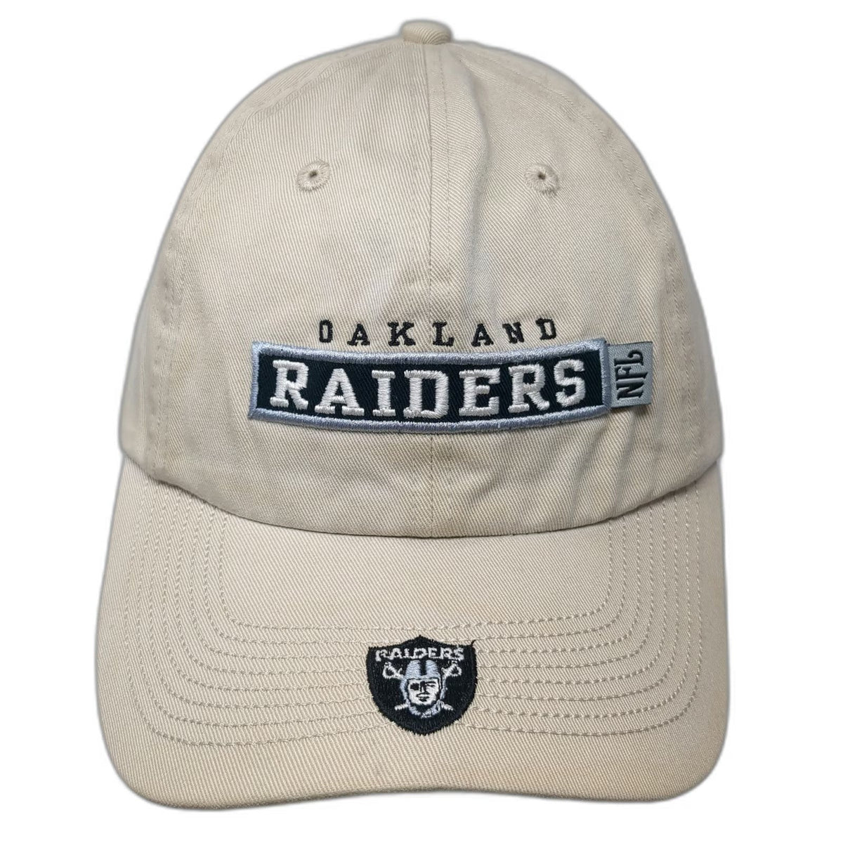 Oakland Raiders NFL Cap Beige One Size Cotton Slideback Curved Brim Logo Hat