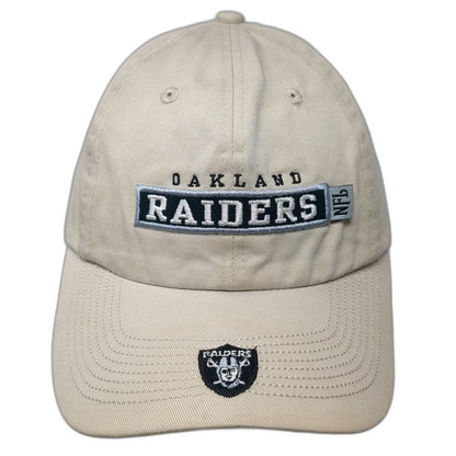 Oakland Raiders NFL Cap Beige One Size Cotton Slideback Curved Brim Logo Hat