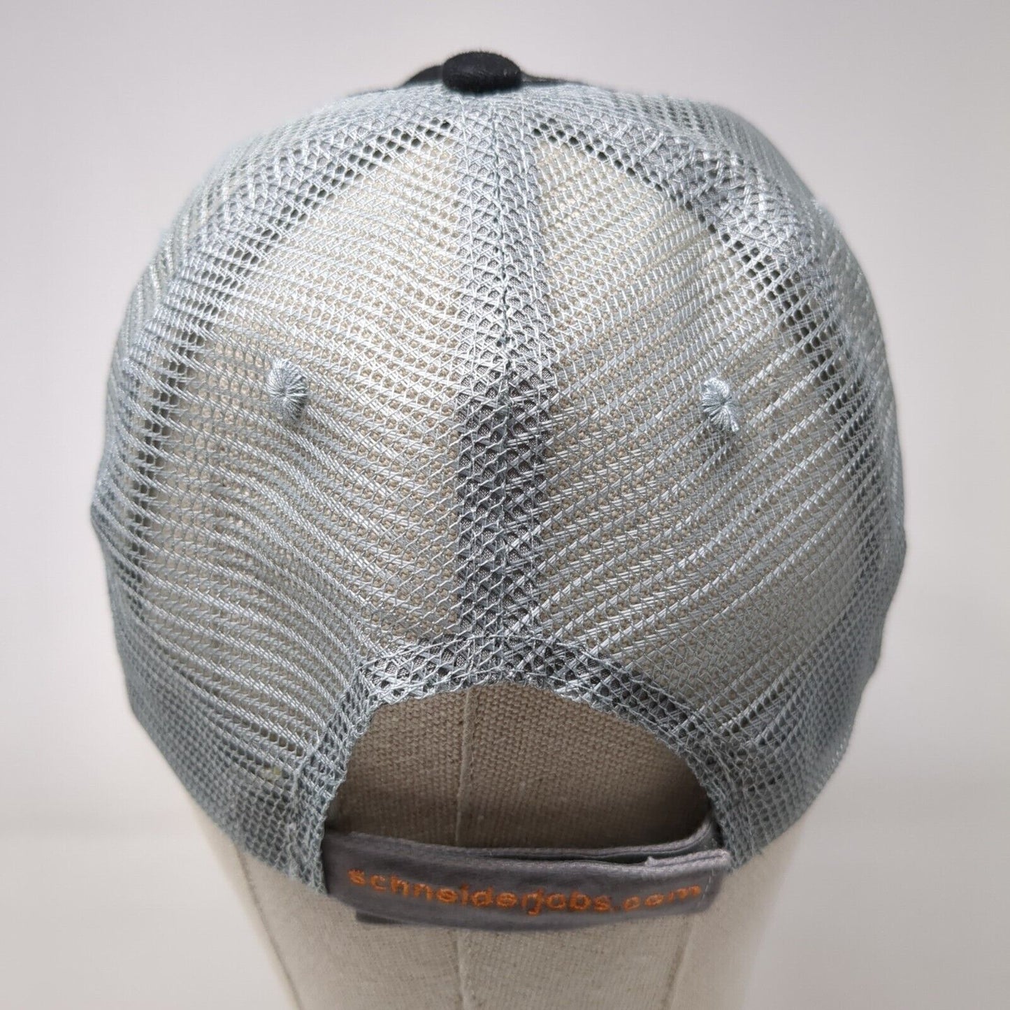 Schneider Strapback Trucker Hat Black OSFA Mesh Back Embroidered