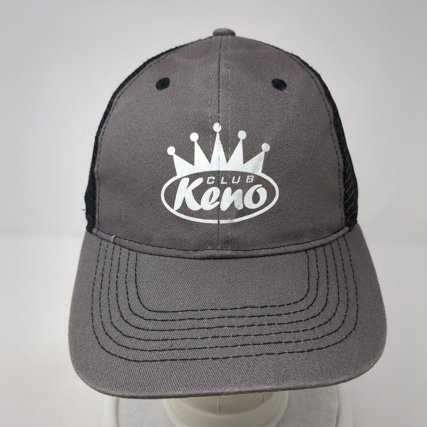 Club Keno Snapback Mesh Back Trucker Hat Gray One Size Adjustable