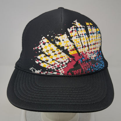 Vans Off The Wall Snapback Mesh Back Trucker Hat Black One Size Otto