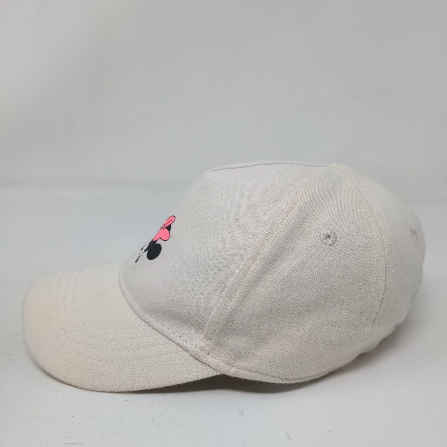 Minnie Mouse Fitted Hat Cream One Size Solid Vent Holes 5 Panel Disney