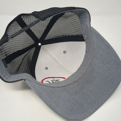 TW Snapback Mesh Back Trucker Hat Gray One Size Embroidered Logo