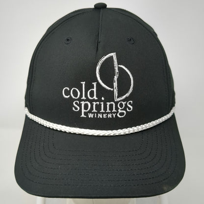 Richardson 5 Panel Black One Size Cold Springs Winery Rope Snapback Logo Hat
