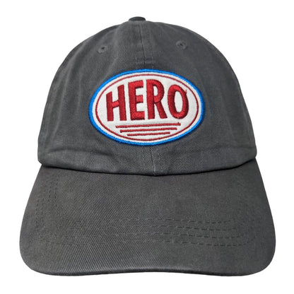 Hero I Am One Blood Slideback Hat Gray One Size Embroidered Adjustable