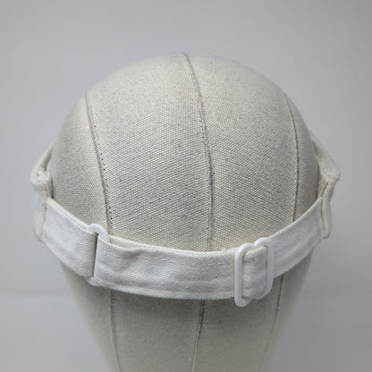 Rockwood Bank Sun Visor Hat White One Size Adjustable Embroidered Nissin