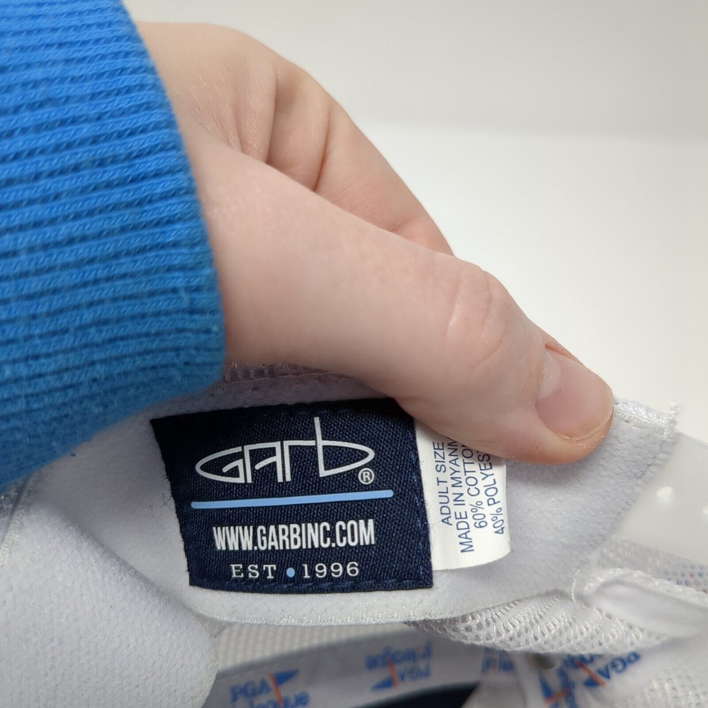 PGA Jr. League Snapback Trucker Hat Blue One Size Adjustable Mesh Back Garb