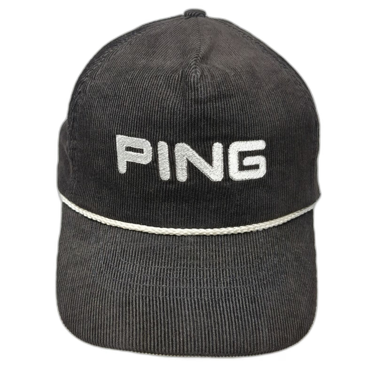 Ping 5 Panel Black Hat One Size Rope Corduroy Strapback Golf Embroidered USA
