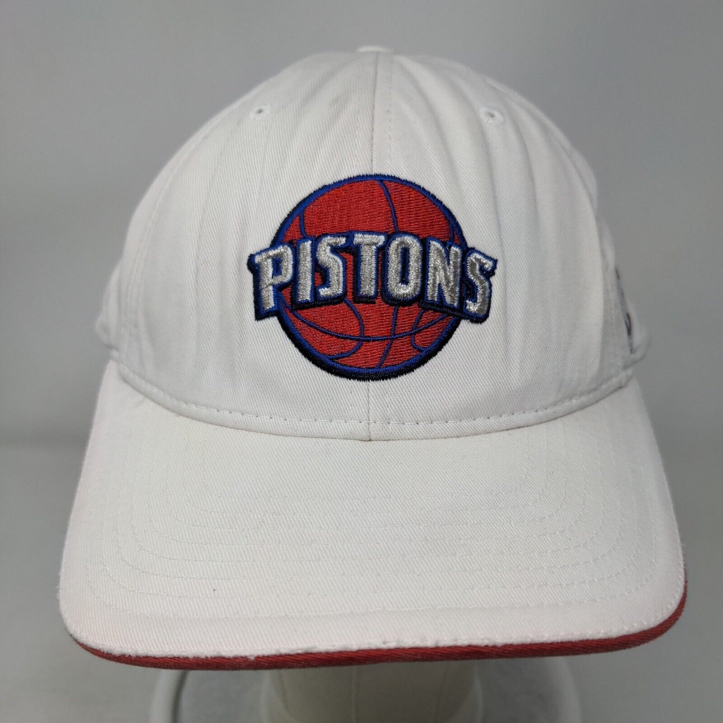 Reebok Detroit Pistons Strapback Hat White Embroidered Logo Adjustable NBA